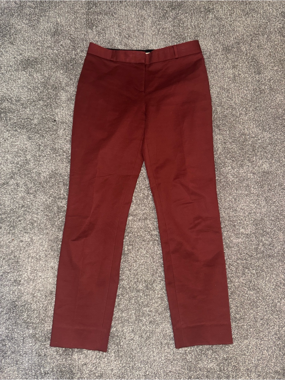 Kate Spade New York Ankle Straight Pants Burgundy Red Size 4 - 97% Cotton